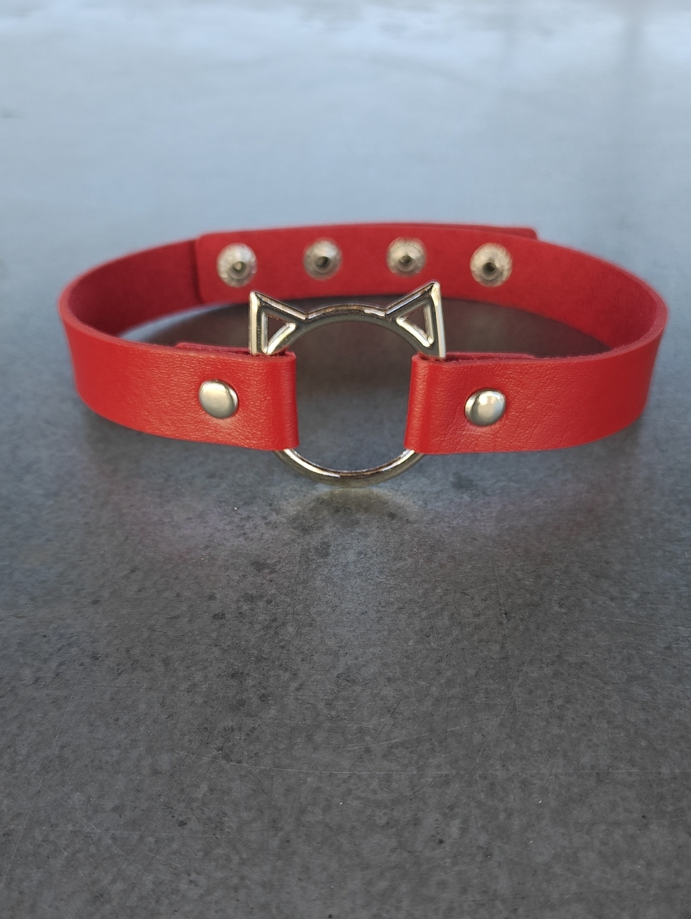 Red Cat-Ear Choker Necklace - Unbranded